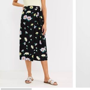 Loft midi wrap skirt